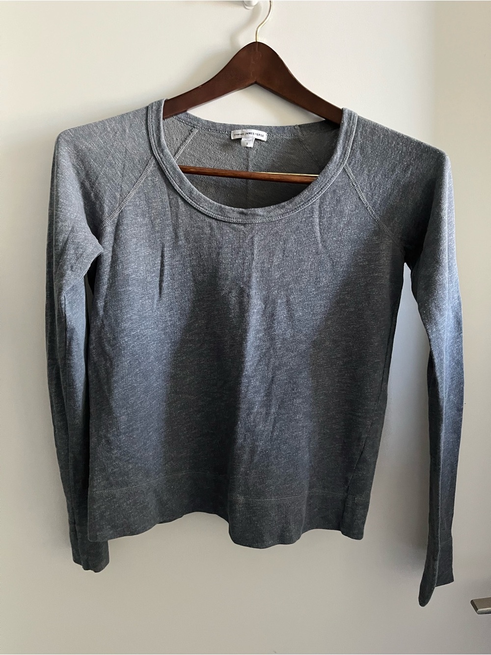 James Perse Heather Blue Lightweight Crewneck Sweatshirt Size 1 or S